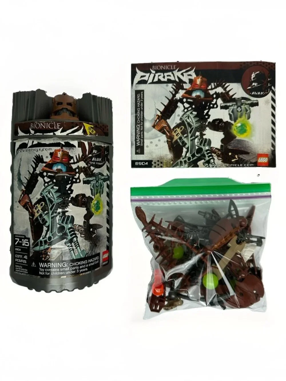 LEGO BIONICLE Piraka Complete Lot of 2 (8901 & 8904) w/ Canisters, Manuals & Zam